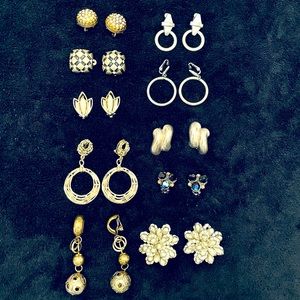 Vintage 1980’s Silver Tone Clip On Earnings